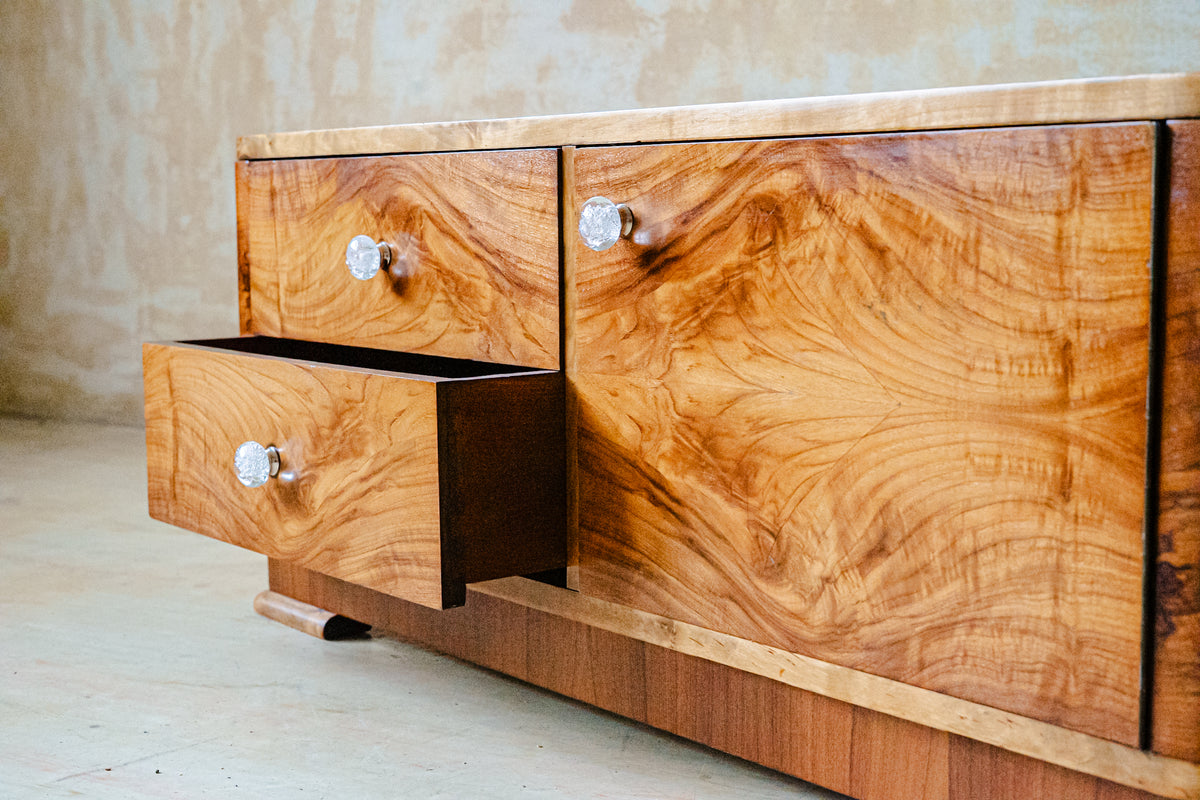 cabinet with walnut veneer